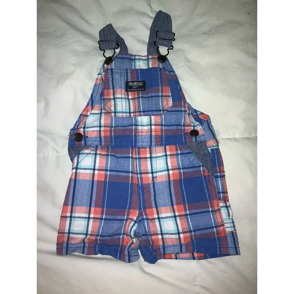 Osh Kosh‎ B'Gosh VNTG Sz 12M Bib Overalls Shorts Lot Of 2